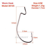10pcs Fishing Gear Soft Bug High Steel Carbon Bass Barbed Hooks Wide Crank 5/0 # -1/0 #  Fishing Hook For Fish New Tackle Tools