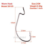 10pcs Fishing Gear Soft Bug High Steel Carbon Bass Barbed Hooks Wide Crank 5/0 # -1/0 #  Fishing Hook For Fish New Tackle Tools
