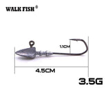 Walk Fish 5Pcs/Lot Head Hooks 3.5g 5g 7g 10g 14g 20g Lead Head Hook Lure Hook Jig Head Multicolor Fishing Tackle Hooks HH021