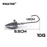 Walk Fish 5Pcs/Lot Head Hooks 3.5g 5g 7g 10g 14g 20g Lead Head Hook Lure Hook Jig Head Multicolor Fishing Tackle Hooks HH021
