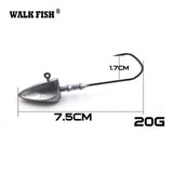 Walk Fish 5Pcs/Lot Head Hooks 3.5g 5g 7g 10g 14g 20g Lead Head Hook Lure Hook Jig Head Multicolor Fishing Tackle Hooks HH021