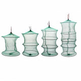 Folding Round Metal Frame Nylon Mesh Crab Crawdad Shrimp Minnow Bait Trap Cast Fish Net Fishing Landing Tackle accessory tool