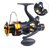 2018 New Double Brake Design Fishing Reel Super Strong Carp Fishing Feeder Spinning Reel Spinning wheel  Rod Combo
