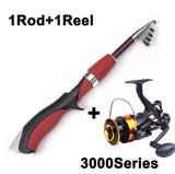 2018 New Double Brake Design Fishing Reel Super Strong Carp Fishing Feeder Spinning Reel Spinning wheel  Rod Combo
