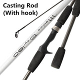 Portable 1.8 M 2 Section 2 Sec M Power 6-12LB Line Weight Carbon Casting Spinning Lure Fishing Rod
