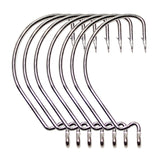 Amlucas 10pcs Carbon Steel Fishing Hooks Jig Crank Big Bass Hook Lead Jig Head Crank Barbed Hook for Soft Fishing Lure WW1051