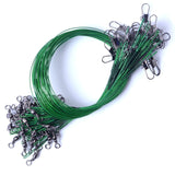 20 Pcs 15/20/25/30cm Anti-bite Fly Leash Fishing Lead Line Rope Wire Leading Line Stainless Steel Rolling Swivels