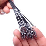 20 Pcs 15/20/25/30cm Anti-bite Fly Leash Fishing Lead Line Rope Wire Leading Line Stainless Steel Rolling Swivels