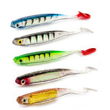 FOVONON 5pcs Pesca Artificial Fishing Soft Lure 105mm 5.2g Soft Japan Shad Worm Swimbait Jig Head Fishing Lures