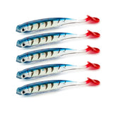 FOVONON 5pcs Pesca Artificial Fishing Soft Lure 105mm 5.2g Soft Japan Shad Worm Swimbait Jig Head Fishing Lures