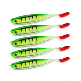 FOVONON 5pcs Pesca Artificial Fishing Soft Lure 105mm 5.2g Soft Japan Shad Worm Swimbait Jig Head Fishing Lures