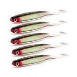 FOVONON 5pcs Pesca Artificial Fishing Soft Lure 105mm 5.2g Soft Japan Shad Worm Swimbait Jig Head Fishing Lures