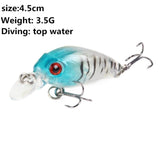 1pcs/lot 52mm 8.5g Swim Fish Fishing Lure Artificial Hard Crank Bait topwater Wobbler Mini Fishing Crankbait lure fishing tackle
