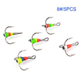 Newly 8# 10# 12# 14# Fishing Hooks Winter Ice Fishing Three-jaw Hook High Carbon Steel Tackle Tools