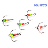 Newly 8# 10# 12# 14# Fishing Hooks Winter Ice Fishing Three-jaw Hook High Carbon Steel Tackle Tools