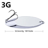 1Pcs/lot High Quality 6 Sizes 3g 7g 10g 14g 18g 21g Sequined Silver Spoon Lure For Fishing Baits Sea Lures Tool Wobblers Spinner