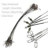 Assorted 32lb/35lb Fishing Line Steel Wire Leader With Rolling Swivels Duo-Lock Snap Anti-bait Carp Fishing Wire Leadcore Leash