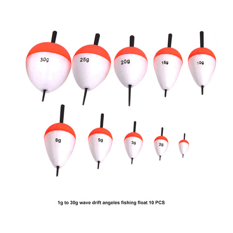 10pcs/lot EPS Fishing Floats Set  1-30g High quality Sea Fish Float with Sticks Pesca Fishing Tackle Accessory