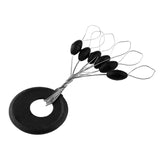 600Pcs 100Groups/Set Fishing Bobber Float Fishing Line Accessories 6 in 1 Black Oval Rubber Stopper Space Bean Connector X315