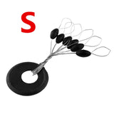600Pcs 100Groups/Set Fishing Bobber Float Fishing Line Accessories 6 in 1 Black Oval Rubber Stopper Space Bean Connector X315