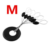 600Pcs 100Groups/Set Fishing Bobber Float Fishing Line Accessories 6 in 1 Black Oval Rubber Stopper Space Bean Connector X315