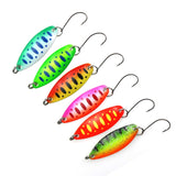 Fishing Spoons Trout Lures 6 Pcs/lot 3.5g 3.4cm  Metal Casting Jig Lures with Single Hook Fishing Lures