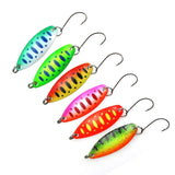 Fishing Spoons Trout Lures 6 Pcs/lot 3.5g 3.4cm  Metal Casting Jig Lures with Single Hook Fishing Lures