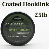 1PCS Carp fishing line Coated Hook Link Camo Green Hooklink Stiff Rig 15 25 35LB Braid Skin Line Chod Hair Rig Leader Tackle