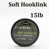 1PCS Carp fishing line Coated Hook Link Camo Green Hooklink Stiff Rig 15 25 35LB Braid Skin Line Chod Hair Rig Leader Tackle