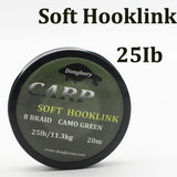 1PCS Carp fishing line Coated Hook Link Camo Green Hooklink Stiff Rig 15 25 35LB Braid Skin Line Chod Hair Rig Leader Tackle