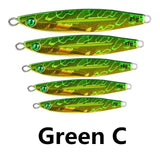 1pcs 7g 10g 14g 17g 21g  Carp Fishing Silver /Green Lure Spoon Bait Fishing Metal Jig Lures Metal Vib