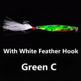 1pcs 7g 10g 14g 17g 21g  Carp Fishing Silver /Green Lure Spoon Bait Fishing Metal Jig Lures Metal Vib