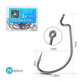DONQL 20pcs/ Set Wide Crank Fishing Hook Carbon Steel Offset Fishhook For Soft Worm Lure 5/0#-1# Bass Barbed Carp Fishing Hooks
