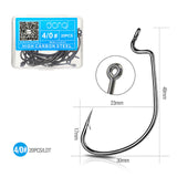DONQL 20pcs/ Set Wide Crank Fishing Hook Carbon Steel Offset Fishhook For Soft Worm Lure 5/0#-1# Bass Barbed Carp Fishing Hooks