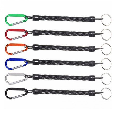 1PC with Camping Carabiner Secure Lock Fishing Lanyards Boating Ropes Retention String Fishing Rope Fishing Tools Accessories