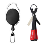 SAMSFX Fishing Quick Knot Tool Fast Tie Nail Knotter Fly Tying Line Cutter Clipper Nipper w/ Zinger Retractor Tackle Accessories