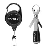 SAMSFX Fishing Quick Knot Tool Fast Tie Nail Knotter Fly Tying Line Cutter Clipper Nipper w/ Zinger Retractor Tackle Accessories