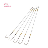 5/10pcs  Anti-bite Line Fishing Leashes Stainless Steel Wire Leader Leash For Fishing Lead Core With Hook A34