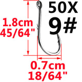 Simpleyi 50pcs Iseama Circle Carp Eyed Fishing Hook Size 12 9 6 4 1 1/0 2/0 3/0 4/0 5/0 Ring eye Japan Fishhook