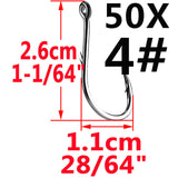 Simpleyi 50pcs Iseama Circle Carp Eyed Fishing Hook Size 12 9 6 4 1 1/0 2/0 3/0 4/0 5/0 Ring eye Japan Fishhook