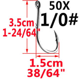 Simpleyi 50pcs Iseama Circle Carp Eyed Fishing Hook Size 12 9 6 4 1 1/0 2/0 3/0 4/0 5/0 Ring eye Japan Fishhook