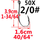 Simpleyi 50pcs Iseama Circle Carp Eyed Fishing Hook Size 12 9 6 4 1 1/0 2/0 3/0 4/0 5/0 Ring eye Japan Fishhook