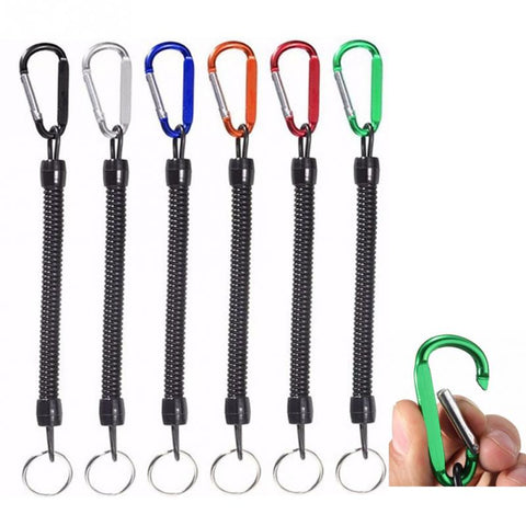 Vertvie 1pc Fishing Lanyards Boating Ropes lures fishing gear with Camping Carabiner Secure Lock Fishing Tools Accessories